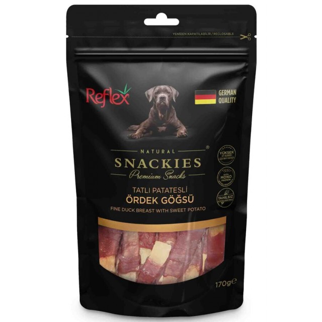 Reflex Snackies Tatlı Patatesli Ördek Göğsü Köpek Ödül Maması 170gr