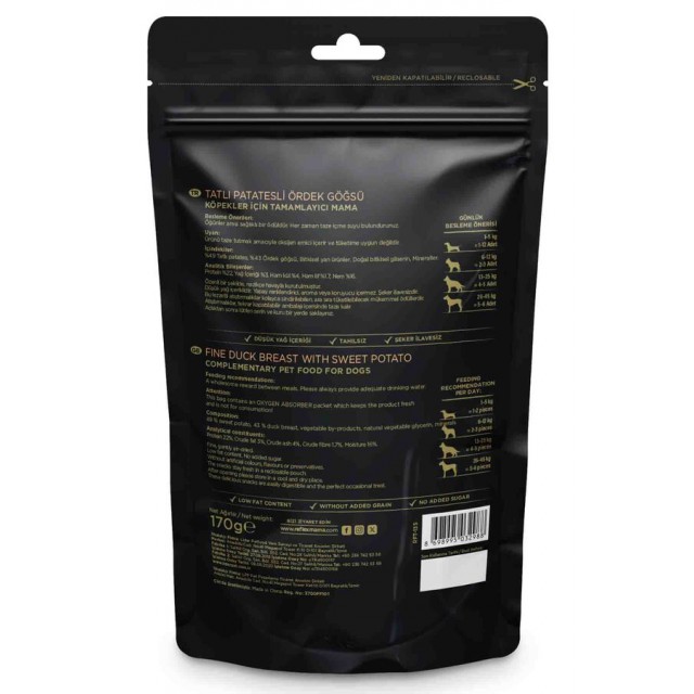 Reflex Snackies Tatlı Patatesli Ördek Göğsü Köpek Ödül Maması 170gr