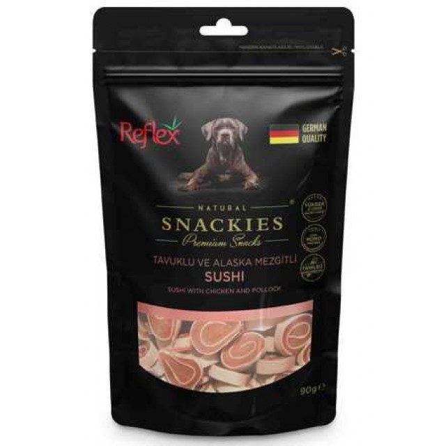 Reflex Snackies Tavuklu ve Balıklı Sushi Köpek Ödül Maması 90gr