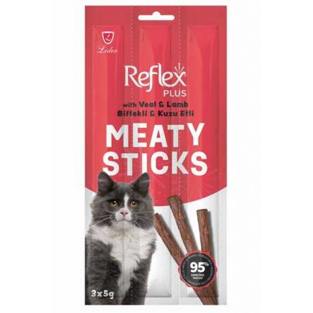 Reflex Stick Biftek ve Kuzu Kedi Ödül Çubuğu 3x5gr