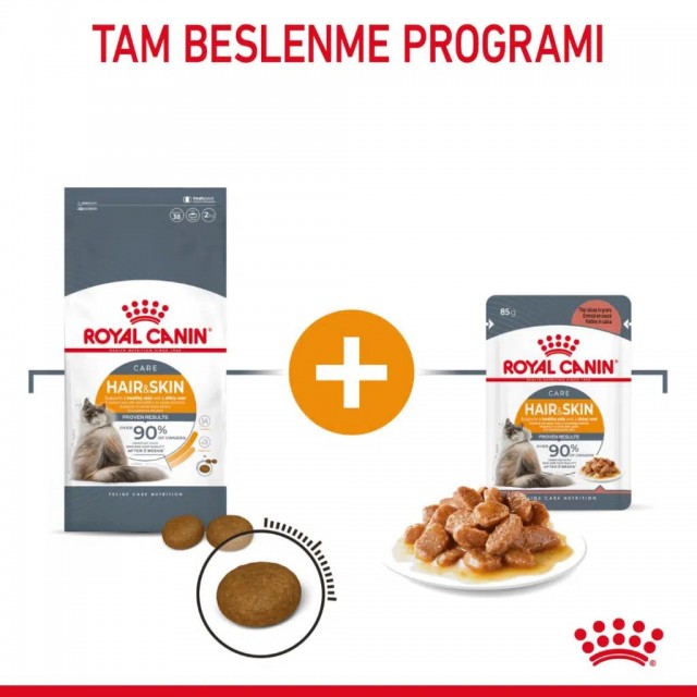 Royal Canin Hair & Skin Care Gravy Pouch Kedi Yaş Maması 85 Gr