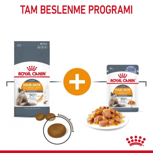 Royal Canin Hair & Skin Care Jelly Pouch Kedi Yaş Maması 85 Gr
