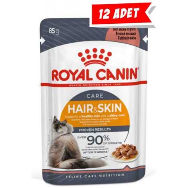 Royal Canin Hair&Skin Gravy Kedi Konservesi 85gr (12 Adet)