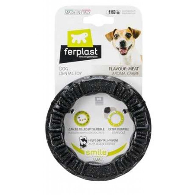 Ferplast Smile Aromalı Halka Oyuncak Siyah S
