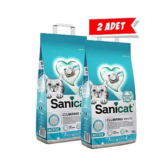 SaniCat Active Aktif Oksijenli Dezenfektan Marsilya Sabun Kokulu Kedi Kumu 10lt (2 Adet)