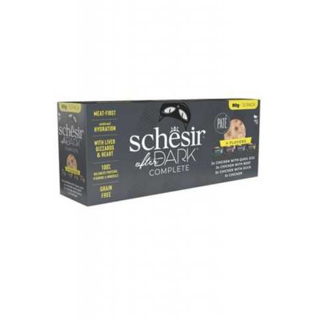 Schesir After Dark Pate Yetişkin Kedi Konservesi Çeşit Paketi 80gr (12 Adet)