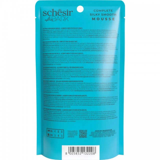 Schesir After Dark Tavuklu ve Bıldırcın Yumurtası Mus Pouch Kedi Yaş Maması 80 Gr