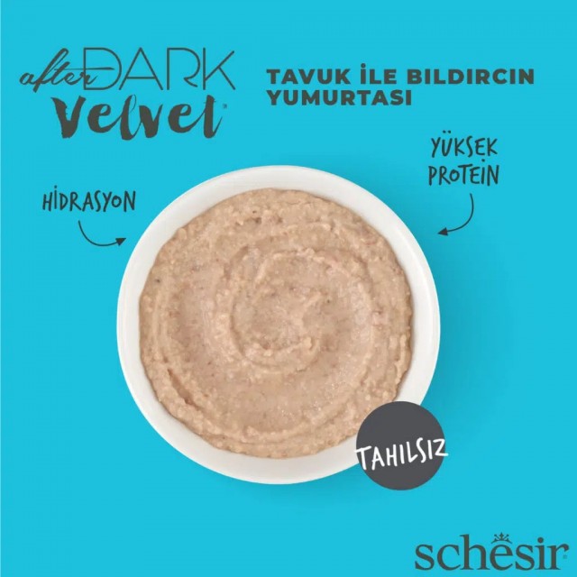 Schesir After Dark Tavuklu ve Bıldırcın Yumurtası Mus Pouch Kedi Yaş Maması 80 Gr
