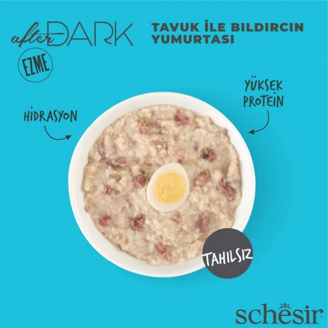 Schesir After Dark Tavuklu ve Bıldırcın Yumurtası Pate Kedi Konservesi 80 Gr