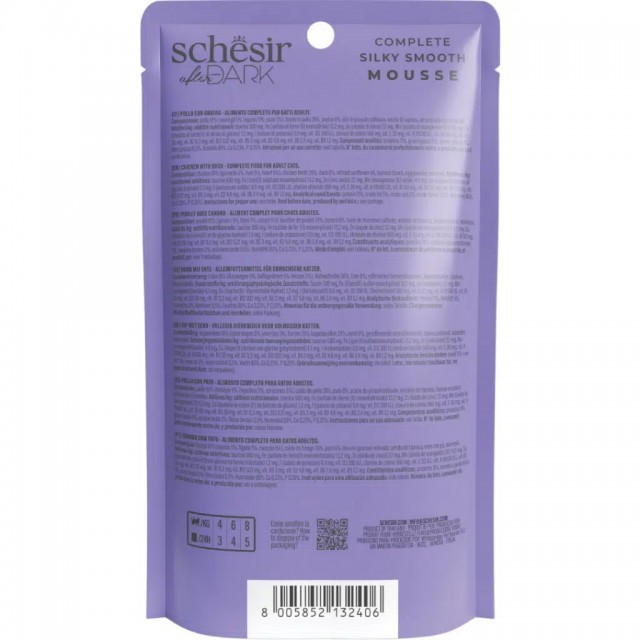 Schesir After Dark Tavuklu ve Ördekli Mus Pouch Kedi Yaş Maması 80 Gr