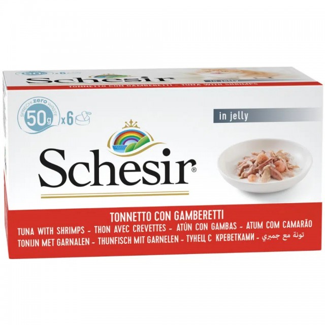 Schesir Cat Jelly Multipack Ton Balıklı ve Karidesli Kedi Konservesi 6x50 Gr