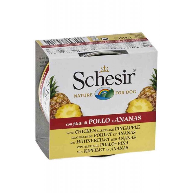 Schesir Fruit Tavuk ve Ananaslı Köpek Konservesi 150gr