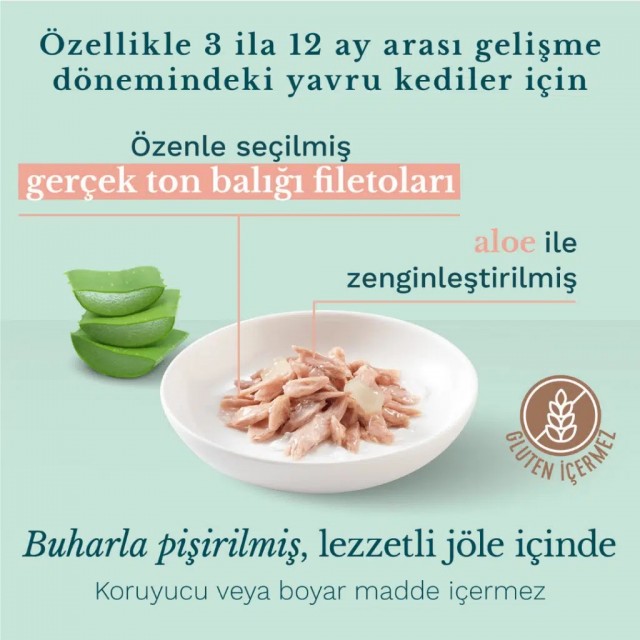 Schesir Kitten Ton Balıklı ve Aloeveralı Yavru Kedi Konservesi 85 Gr