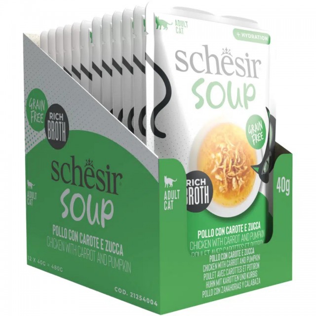 Schesir Soup Tavuk İle Bal Kabağı Yetişkin Kedi Çorbası Pouch 40 Gr