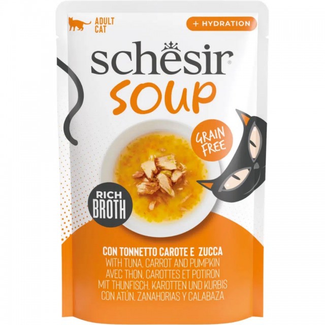 Schesir Soup Ton Balığı İle Bal Kabağı Yetişkin Kedi Çorbası Pouch 40 Gr