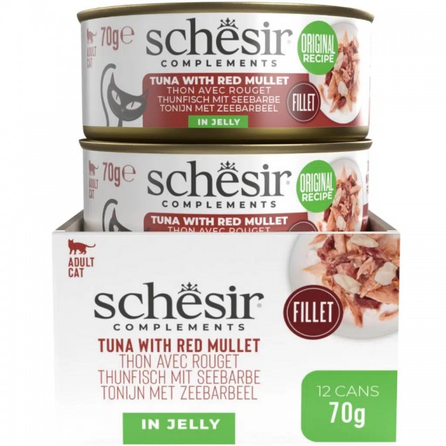 Schesir Ton Balıklı ve Barbun Balıklı Jöle İçinde Kedi Konservesi 70 Gr