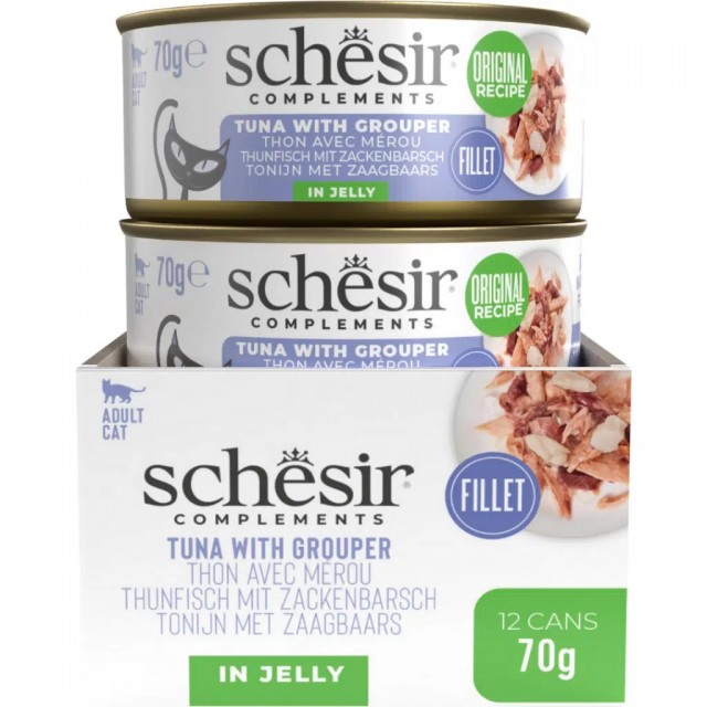 Schesir Ton Balıklı ve Orfoz Balıklı Jöle İçinde Kedi Konservesi 70 Gr