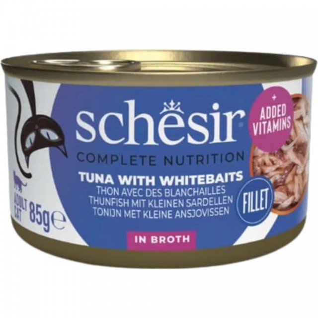 Schesir Ton Balıklı ve Ringa Balıklı Pişirme Suyunda Yetişkin Kedi Konservesi 85 Gr