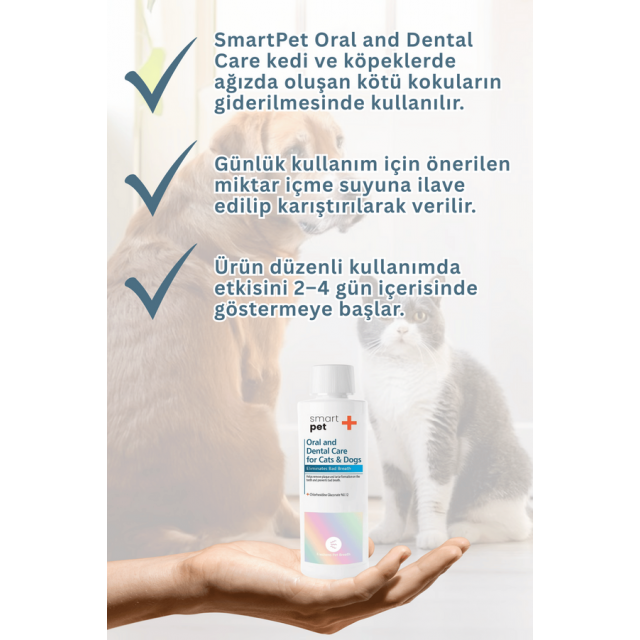 SmartPet + Oral and Dental Care Kedi ve Köpekler için Ağız ve Diş Bakım Ürünü 250ml