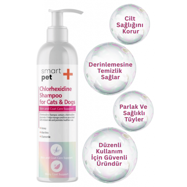 SmartPet + Clorhexidine Kedi ve Köpekler için Kaşıntı ve Tahriş Giderici Şampuan 250ml