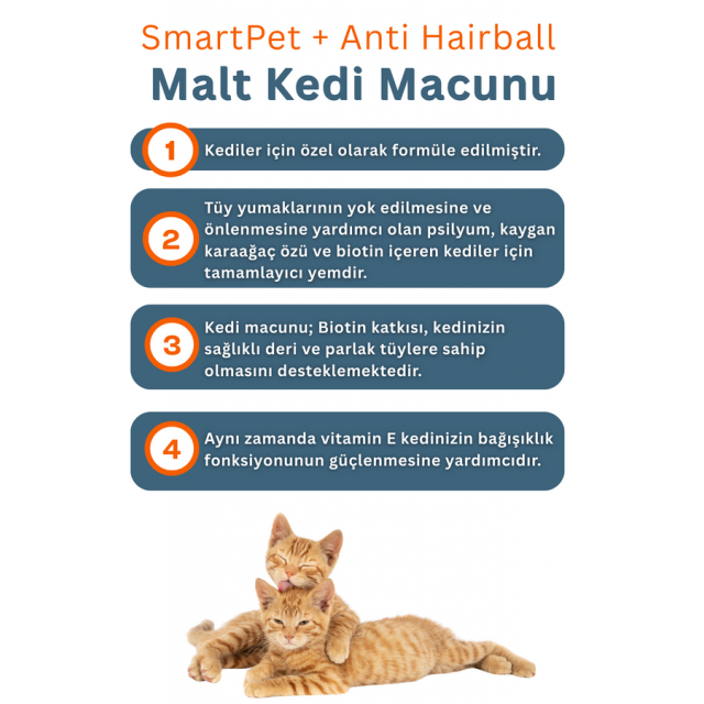 SmartPet + Anti Hairball Malt Kedi Macunu 25ml