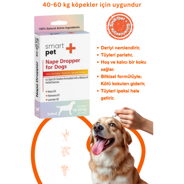 Smartpet + 40-60kg Köpekler İçin Deri Bakım Ense Damlası 3x6ml