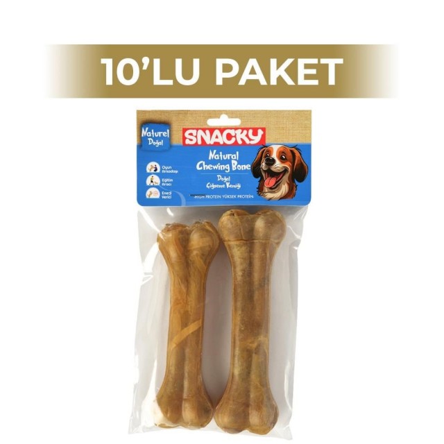 Snacky Natural Köpek Çiğneme Kemiği 15 cm 2'li 10 Paket