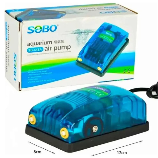 Sobo Akvaryum Hava Motoru Çift Çıkış 5W 2x4 Lt/Min SB-648A