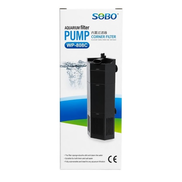 Sobo Akvaryum Köşe İç Filtre 800L/H 15W