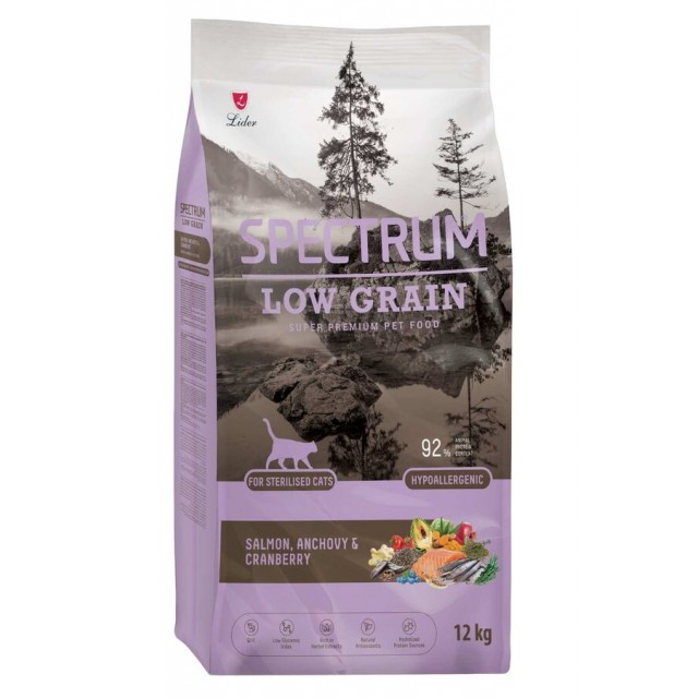 Spectrum Düşük Tahıllı Somon Hamsi ve Yaban Mersinli Kısırlaştırılmış Kedi Maması 12kg