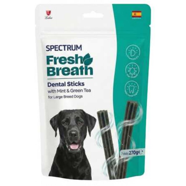 Spectrum Fresh Breath Dental Sticks Naneli ve Yeşil Çaylı Büyük Irk Köpek Ödülü 270gr (7li)