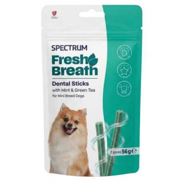 Spectrum Fresh Breath Dental Sticks Naneli ve Yeşil Çaylı Mini Irk Köpek Ödül Maması 56gr (7li)