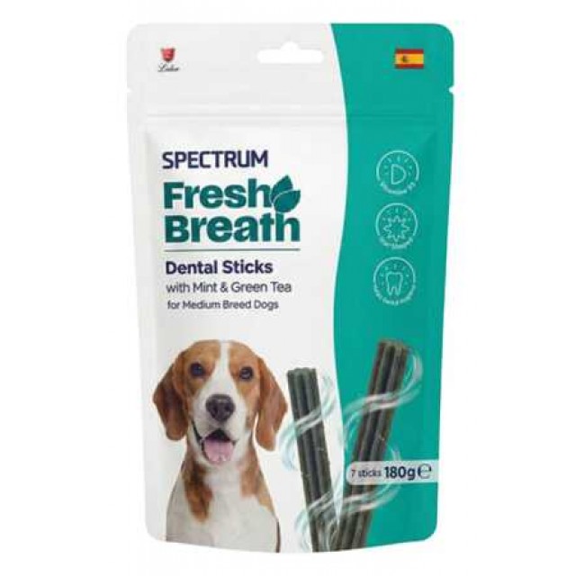 Spectrum Fresh Breath Dental Sticks Naneli ve Yeşil Çaylı Orta Irk Köpek Ödül Maması 180gr (7li)