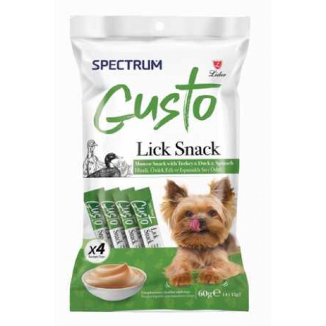 Spectrum Gusto Hindi, Ördek Etli ve Ispanaklı Köpek Sıvı Ödülü 4x15gr