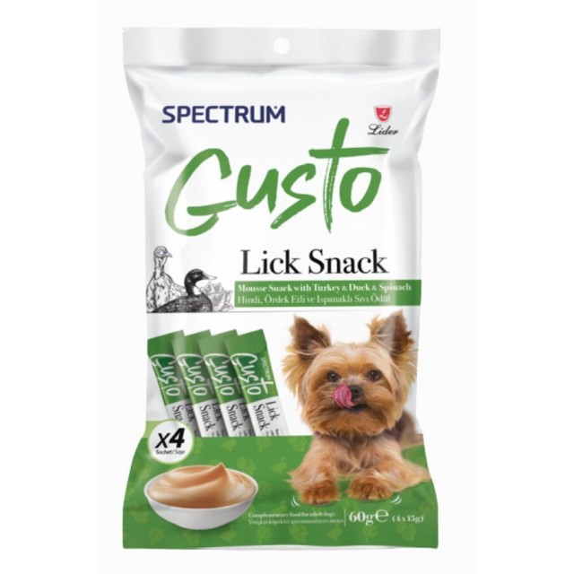 Spectrum Gusto Hindi, Ördek Etli ve Ispanaklı Köpek Sıvı Ödülü 4x15gr