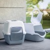 Stefanplast Cathy Easy Clean Gri Beyaz Kapalı Kedi Tuvaleti