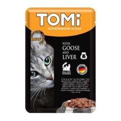 Tomi Kaz ve Ciğerli Pouch Kedi Konservesi 100gr