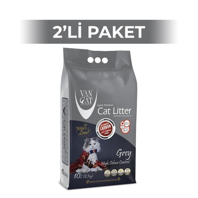 Vancat Aktif Karbon İnce Taneli Kedi Kumu 10 lt 2 Adet