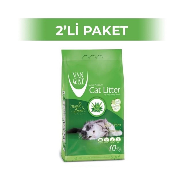 Vancat Aloevera Kokulu İnce Kedi Kumu 10 kg 2 Adet