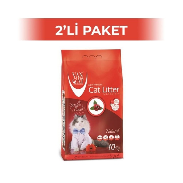 Vancat Natural Cat Litter İnce Taneli Kedi Kumu 10 kg 2 Adet