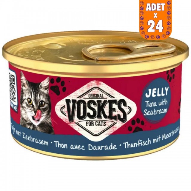 Voskes Ton Balıklı ve Çipuralı Kedi Konservesi 24x85 Gr