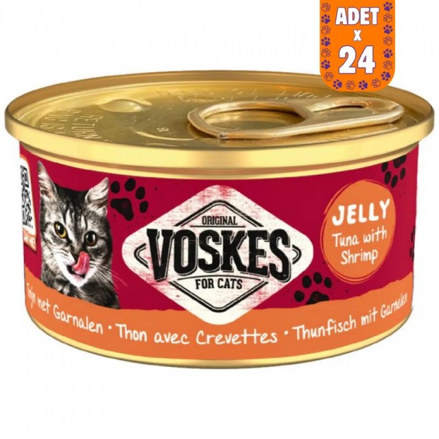Voskes Ton Balıklı ve Karidesli Kedi Konservesi 24x85 Gr
