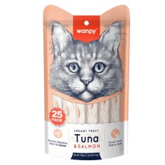 Wanpy Creamy Treat Ton ve Somon Balıklı Sıvı Kedi Ödül Maması 25x14 Gr