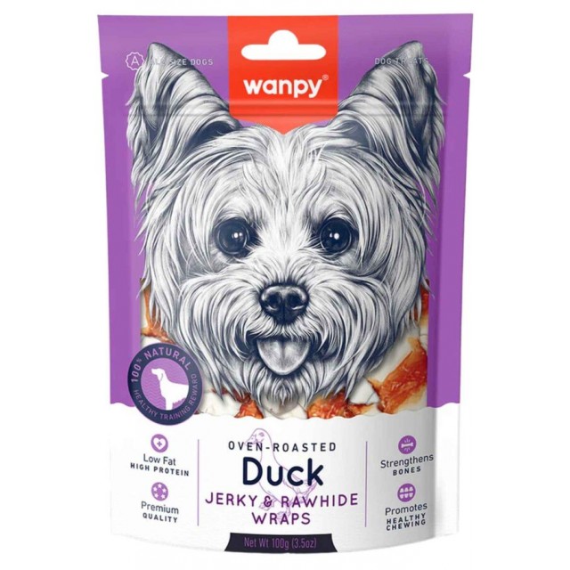 Wanpy Deri Üzerine Ördek Sarılı Köpek Ödülü 100gr