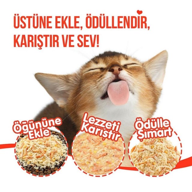Wanpy Dondurularak Kurutulmuş Fluffy Toppers Tavuk Karides ve Yumurta Sarılı Kedi Ödül Maması 30gr