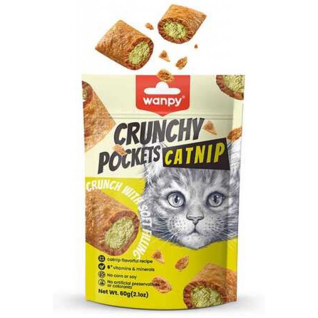Wanpy Crunch Tavuklu ve Kedi Otlu Kedi Ödül Maması 60gr