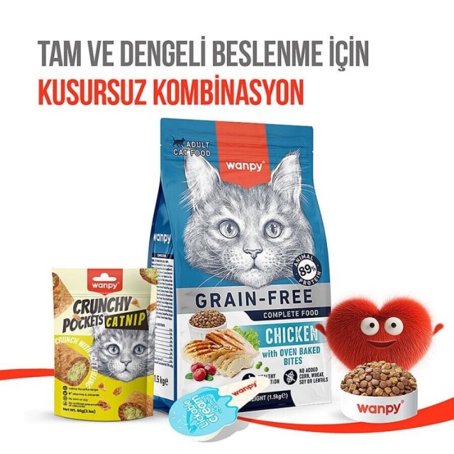 Wanpy Crunch Tavuklu ve Kedi Otlu Kedi Ödül Maması 60gr