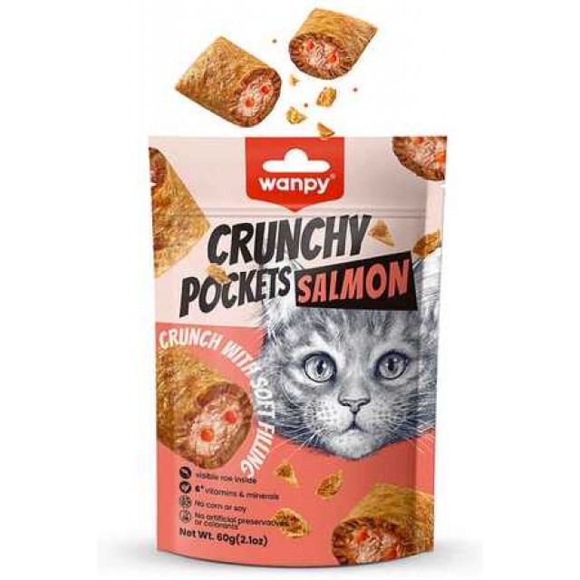 Wanpy Crunch Somonlu ve Havyarlı Kedi Ödül Maması 60gr