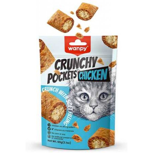 Wanpy Crunch Tavuklu Kedi Ödül Maması 60gr