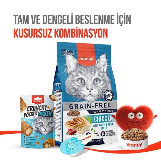 Wanpy Crunch Tavuklu Kedi Ödül Maması 60gr